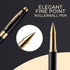 ZenZoi Matte Black & Gold Pen - Elegant Executive Rollerball Pen, Luxury Gift Set for Men, Women, Fine Point Gel Ink