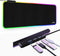 RGB Large Gaming Mouse Pad with 4-Port USB Hub and 13 Lighting Modes, Oversize Anti-Slip Rubber Base (Black)
