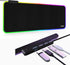 RGB Large Gaming Mouse Pad with 4-Port USB Hub and 13 Lighting Modes, Oversize Anti-Slip Rubber Base (Black)