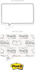 Speech Bubble Shaped Sticky Note Pad Assortment, 6.5" x 5", Set of Three Black Line Sticky Note Designs