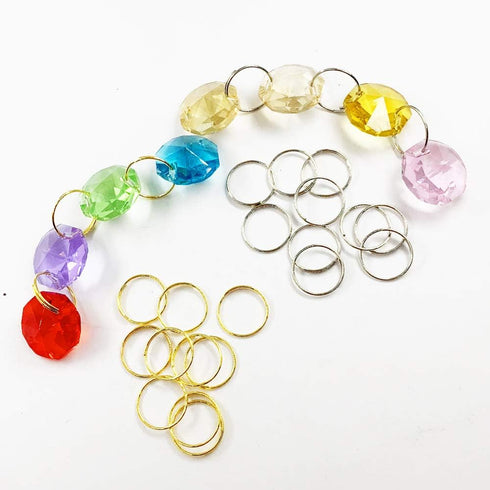 DERA 100pcs 20mm 304 (20mm, round stainless steel ring for Chandelier, Curtain,Suncatchers, Crystal Garland,Necklaces