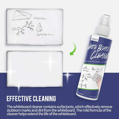 loukin Magnetic Dry Erase Eraser - Whiteboard Eraser with 3.4 fl oz Cleaner for Classroom, Home, Office Use (Grey)