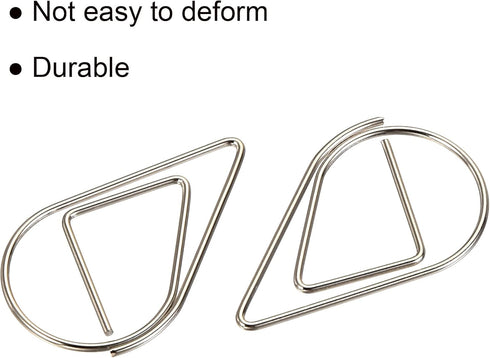 MECCANIXITY 100 Pack Drop-Shaped Cute Decorative Paper Clips with Box for Office Organization