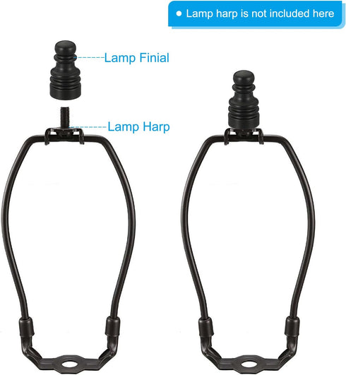 PATIKIL 1" Tall Iron Lamp Finials Cap Knob, 2Pcs Tapped 1/4-27 Lamp Screw Holder for Shade Decorations (Black)