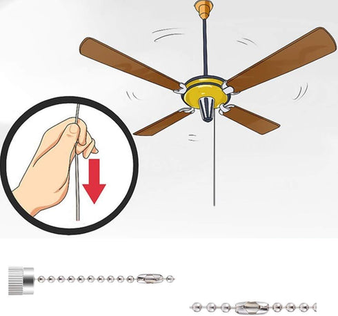 ZE-268S6 Fan Switch, Zing Ear 3 Speed Pull Chain Control Switch, 4 Wire Replacement for Hunter Ceiling Fan