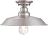 6370200 12-Inch, Westinghouse Iron Hill One-Light Indoor Semi Flush Mount Ceiling Light, Brushed Nickel Finish