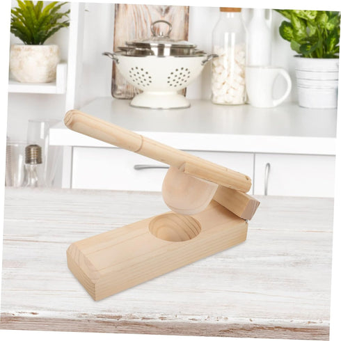 Cabilock Wooden Dumpling Wrapper Press Long Handle Maker Tool for Rice Cakes and Dumpling Skin Easy to Use Kitchen