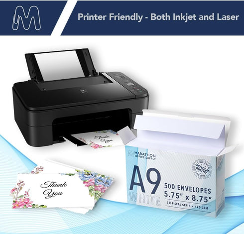 MOS A9 Invitation Envelopes 5-3/4" x 8-3/4" White Mailing Self Seal (500 Count) Heavy Duty Gift Card Envelopes
