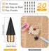 AUAUY 20PCS Inkless Pencil Replaceable Refill, Infinite Pencil Replaceable Graphite Nib, Graphite Nib Metal Inkless, Everlasting Pencils Replacement Head for Writing Drawing Office School Supplies by AUAUY
