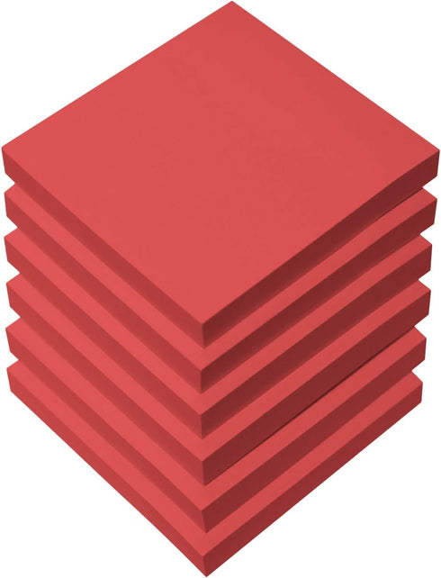 Red Sticky Notes 3×3 Inches, 6 Pads Self-Stick Notes, 100 Sheets/Pad for Study, Work, Daily Life.