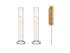 100 mL Glass Graduated Cylinder Measuring, 2 Pcs with Brush (Pack of 2)