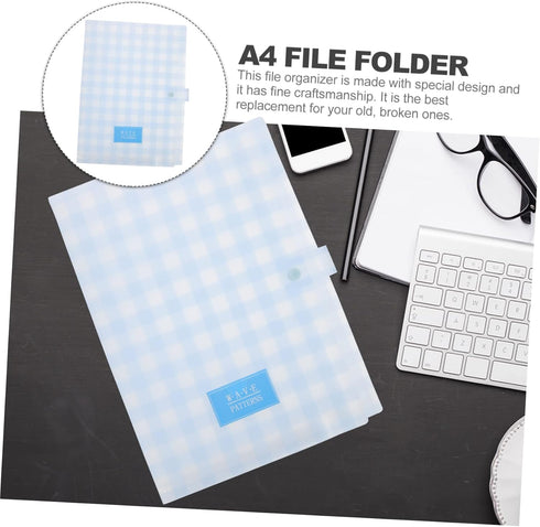 Portable File Holder Binder Folder, Blue, A6, A4, Easy to Use, Organizes Paper