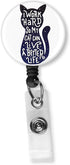 I Work Hard so My Cat Can Live a Better Life Retractable ID Card Badge Holder with Alligator Clip