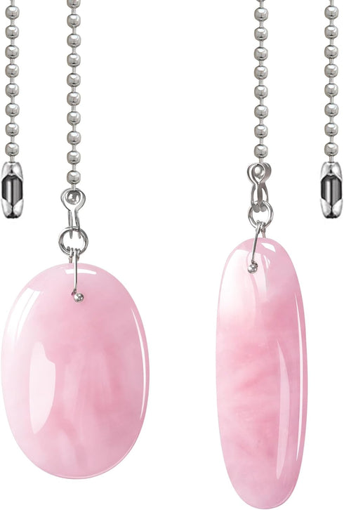 LFERS LEFERS Ceiling Fan Pull Chain, 2 Pieces Natural Gemstone Pendants with 12"