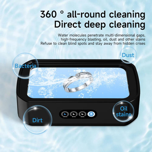 zoomto Cleaner,49KHz Cleaner,3 Timer,22oz(650ML),304 Ultrasonic Jewelry Ultrasonic Jewelry,Glasses,Rings,Watch Bands