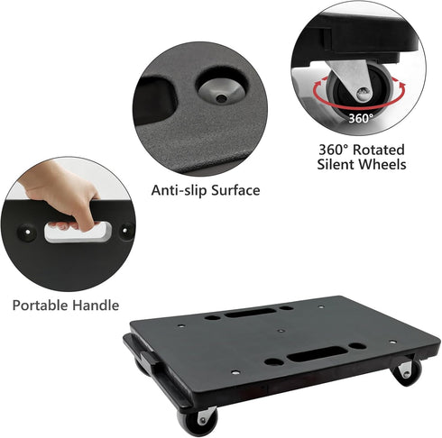 BJSSBJH 4 440lbs (1, Furniture Dolly, Portable Furniture Movers with Wheels Heavy Duty Flat Dolly for Moving Furnitures