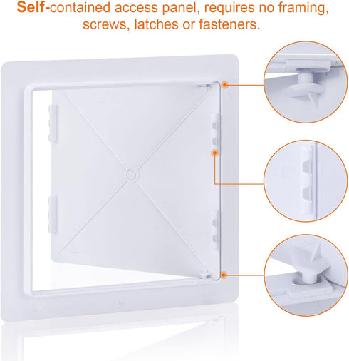 Suteck Plastic Access Panel for Drywall Ceiling, 10 x 10 Inch Reinforced Plumbing Wall Access Doors Removable Hinged