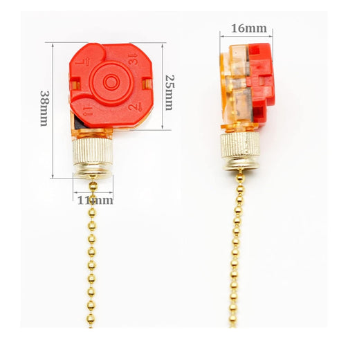BELLAY 3 4 3089R-2, 1) Ceiling Fan Switch Speed Wire Fan Pull Chain Switch Replacement Speed Control Switch Chandelier