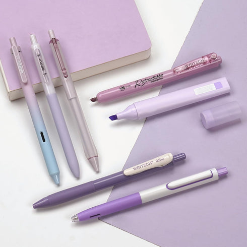 WRITECH Gel Pens Journaling Highlighters, Aesthetic Assorted Pastel Color Ink 0.5mm Fine Point, 7ct