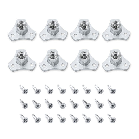 POWERTEC 5/16-18 T Nuts, 8 Pcs | Screw-On Tee Nuts for Wood Working, Rock Climbing Holds, and Furniture