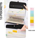 TRANBO 2 Pack Accordion File Organizer with 13 Pockets, Durable Handle, Letter Size/A4, Portable Document Organizer