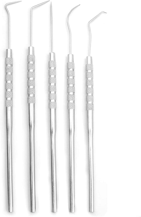 5-Piece Stainless Steel Precision Probe, Pick and Hook Set for Dissection, Clay Modeling, and More