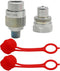Taper Face Coupling 3/8" NPT, 2 Dust Caps C-604, 10,000 PSI High Pressure Hydraulic Quick Couplings