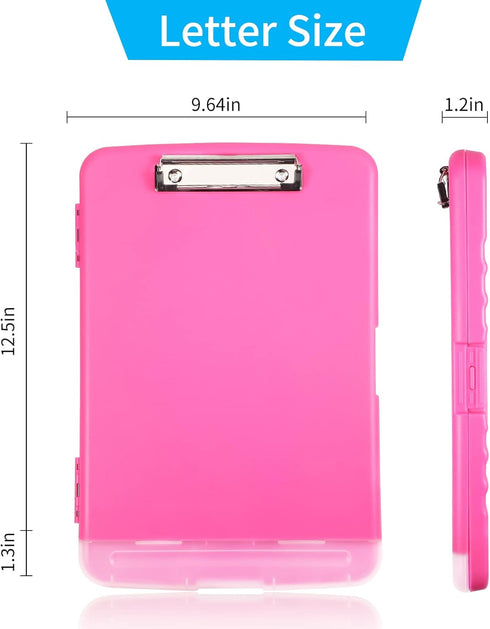 Clipboard with Storage, Heavy Duty Plastic Nursing Clipboard with Low Profile Clip and Pen Holder, Multifunctional Case