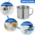 Hemobllo Stainless Steel Beaker, Lab Graduated Beaker with Handle for Liquids Solids, Scientific Laboratory Supplies