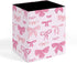 DOHTDGT 4.3" Pink Bow Tie PU Leather Pen Holder for Desk, Pencil Cup Makeup Brush Holder, Desk Organizer for Office
