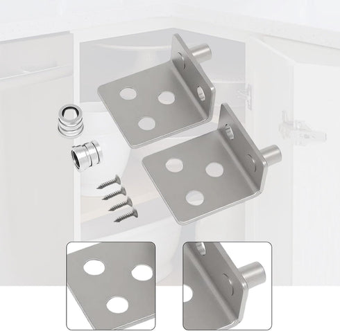 Generic 2 Pieces Shelf Corner Bracket L Bracket Angle Bracket Stainless Steel Shelf Support for Furniture Shelf