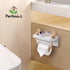 Farmhouse Toilet Paper Holder - Beach Toilet Paper Roll Holder Nautical Rope Starfish Towel Rack with White Shelf, Wall