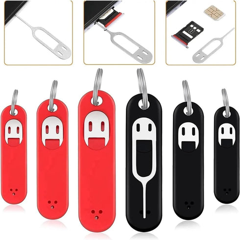 WENLIANG 1/5pcs Pendent(5PCS Anti-Lost Sim Card Eject Pin Needle With Storage Case Mobile Phone SIM Protector Holder