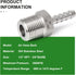 TAISHER 5PCS Forging 304 Stainless Steel Air Hose Fittings, Hose Barb Fittings 3/8" Barb x 1/2" MNPT Pipe Adapter
