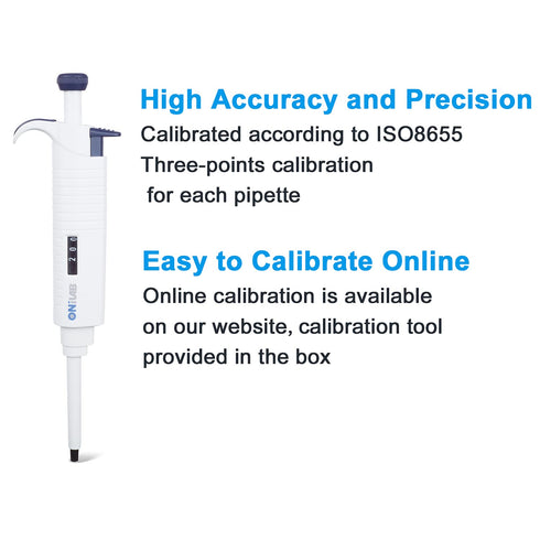 ONiLAB Lab Micropipette, Single Channel Adjustable Volume Pipette, High Precision, Fully Autoclavable, 20-200ul