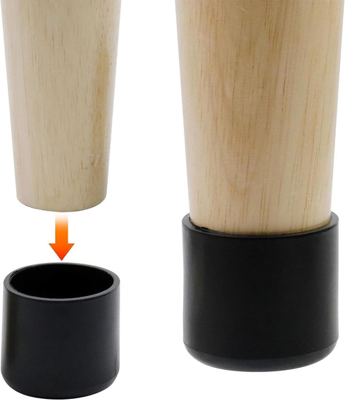32 0.75 Inches Antrader Pcs Black Plastic Furniture Chair Leg Caps PVC Plastic Feet Protector Pads Furniture Table