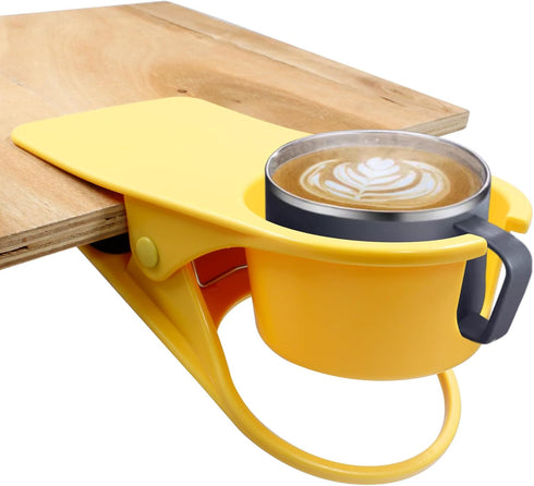 Jiozermi 3Pcs Drinking Cup Holder Clip, Desk Drink Holder Clip Adirondack Chair Cup Holder with Clip Cup Clip Holder
