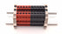 Dinkle Assembly DK4N Red/Black 10 Gang DIN Rail Terminal Blocks - 10-22 AWG, 30 Amp, 600 Volt