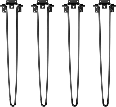 Netcoin 28", 4PCS Foldable Table Legs Folding Hairpin Table Legs DIY Furniture Legs Black Metal Folding Table Legs