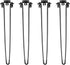 Netcoin 28", 4PCS Foldable Table Legs Folding Hairpin Table Legs DIY Furniture Legs Black Metal Folding Table Legs