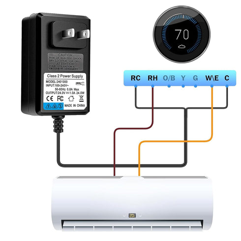 24V Doorbell Transformer 110V/120V AC to DC 24V Adapter with Connector for Ring Doorbell and LED Strip Light