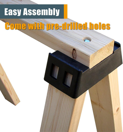 71026-P2 Set 4 500Lbs 2x4 POWERTEC Sawhorse Brackets, of Saw Horse Brackets w/ Capacity, Heavy Duty for Use