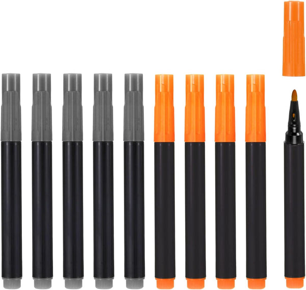 PATIKIL Dry Erase Marker Pens, 10 Pack Orange + Gray Ink Fine Point Low Odor Whiteboard for Office Home Classroom