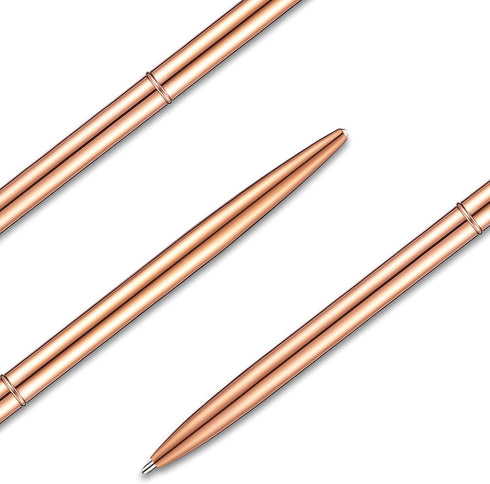 Outus 30 Pcs Rose Gold Ballpoint Pens, Slim Metallic Retractable Lightweight Pens Set for Wedding Guest Book Gift