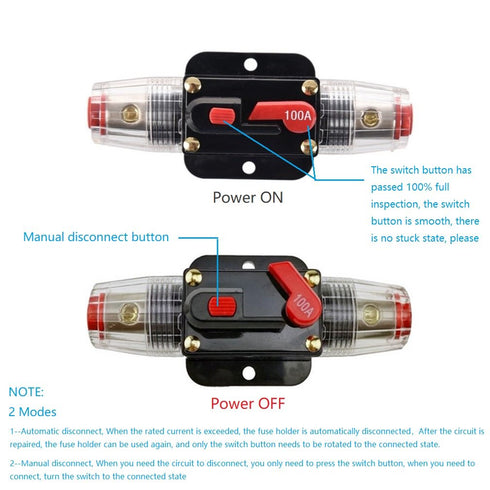 STETION 80 Amp Resettable Fuse Circuit Breaker for Car Audio System, 12-24V DC