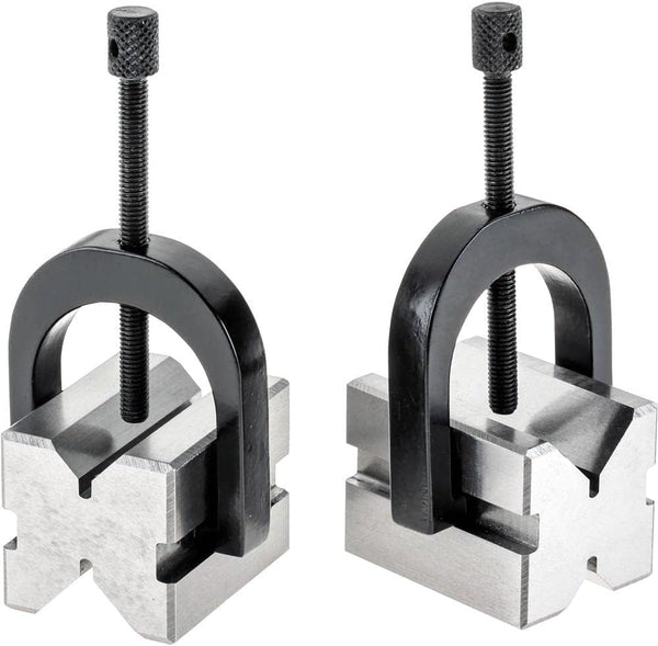Grizzly Industrial H5608 V-Block Pair with Clamps - 1-5/8"