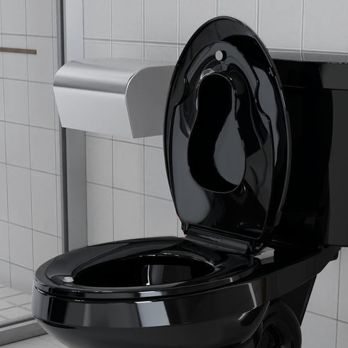 Stain-Resistant Elongated Toilet Seat with Built-In Child Seat for Easy Maintenance