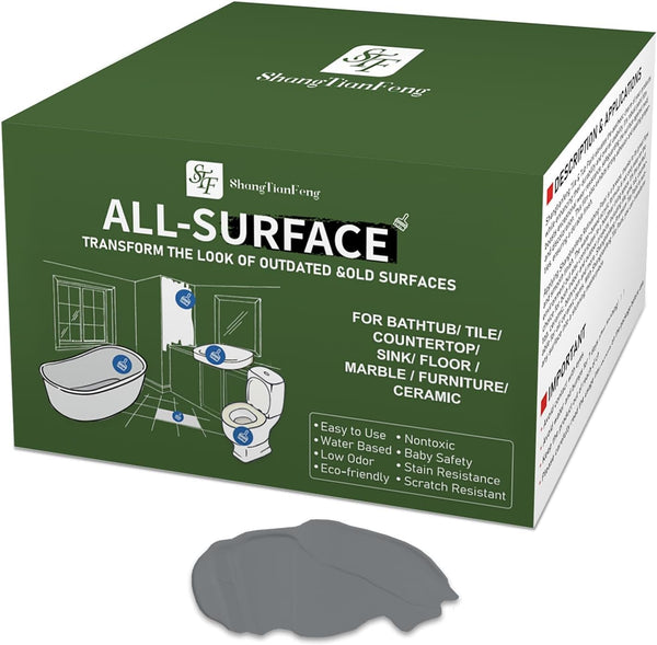 Grey Ceramic Tile Paint Bathtub Sink Paint Refinishing Kit (100-120sq.ft), Easy of