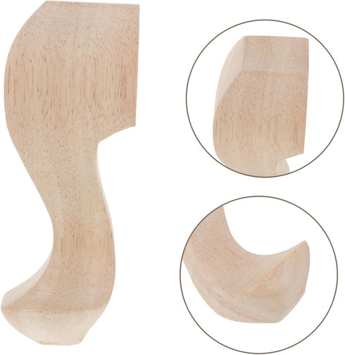 4pcs DOITOOL Solid Wood Carved Furniture Legs European Style Replacement Feet for Coffee Table Cabinet and Bedside