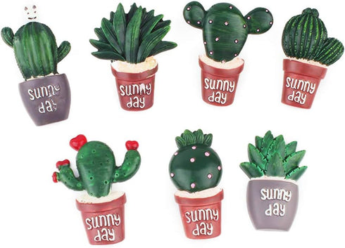 Ornerx Decorative Cactus Push Pins Resin Thumbtacks for Cork 7 Count